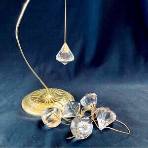 Clear Crystals Acrylic Christmas Ornaments - Diamond Faceted Prism